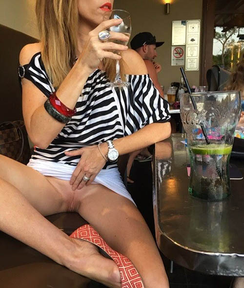Wives flashing in public!